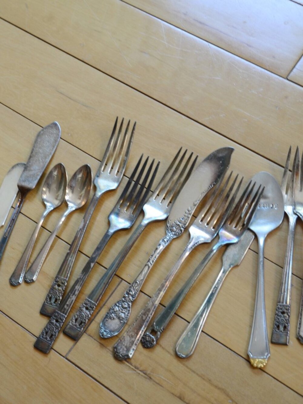 Lot of 38 Pieces mismatched vintage silverplate flatware